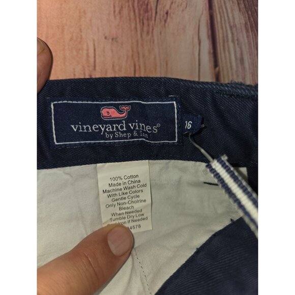 Vineyard Vines Boys Classic Fit Club Pant 16 Navy Blue Cotton 28x28 - Picture 3 of 8